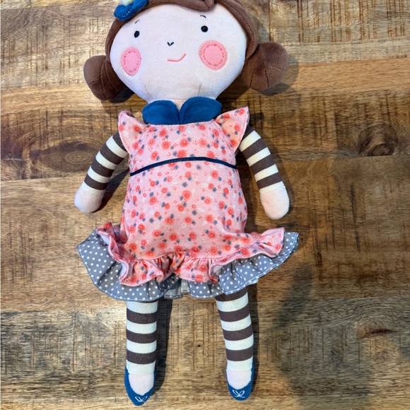 Whimsical Brown and Pink Stuffed Animal Doll - Picture 2 of 8